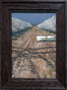 Bee Boxes, Visalia Oil on Board Adam Longatti 2025 $150