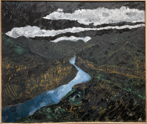 Full Moon at Lake Kaweah Oil on Panel Austin Mckinzie 2024 $2,000